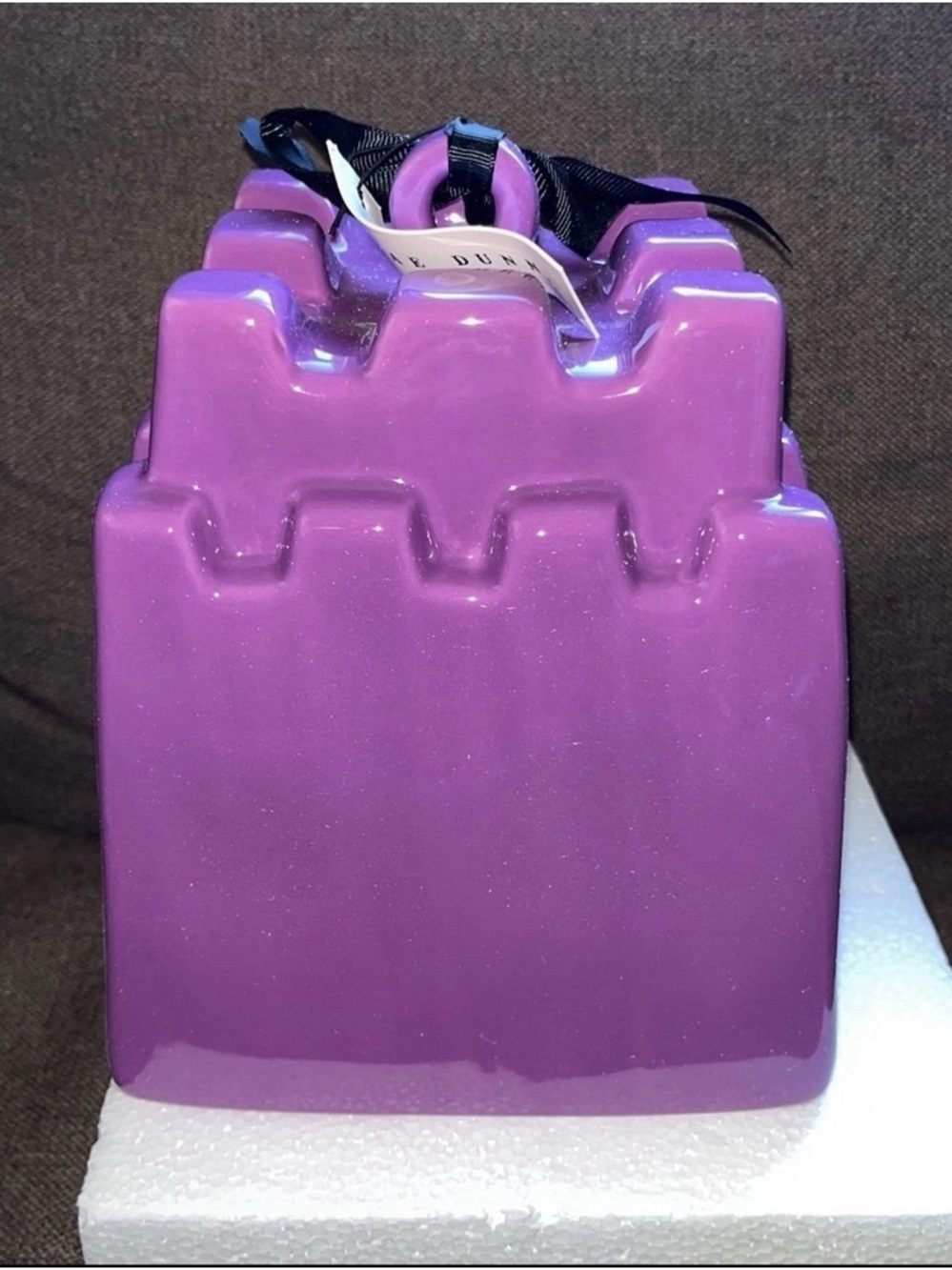 NEW Rae Dunn Haunted Purple Ceramic Castle Bird House - Picture 2 of 4